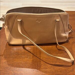 Monsac Tan Leather Crossbody Bag